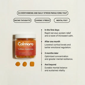 Saffron Gummies for Anxiety & Stress Relief - Calmora By Calmi